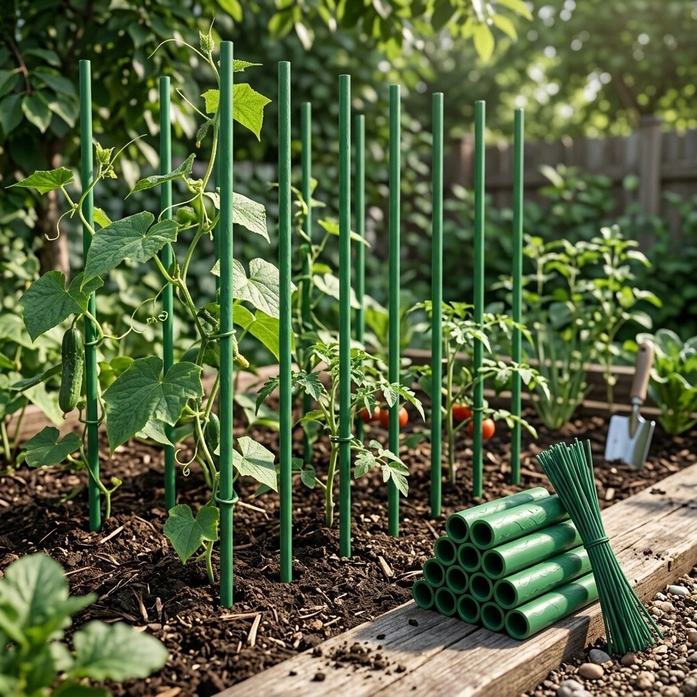 Plant Support Stake - Plant Climbing Support Kit Poles Connectors