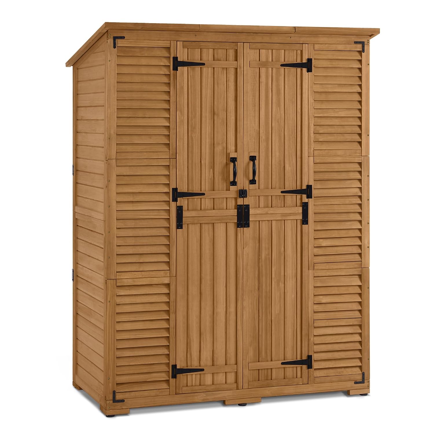 Gardening Tools Storage - Outdoor Storage Cabinet with Shelves, Wooden