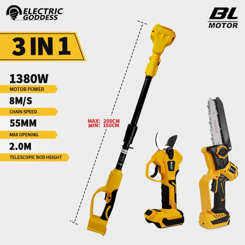 Gardening Tool Diy - Brushless 6 Inch Electric Chainsaw Telescoping