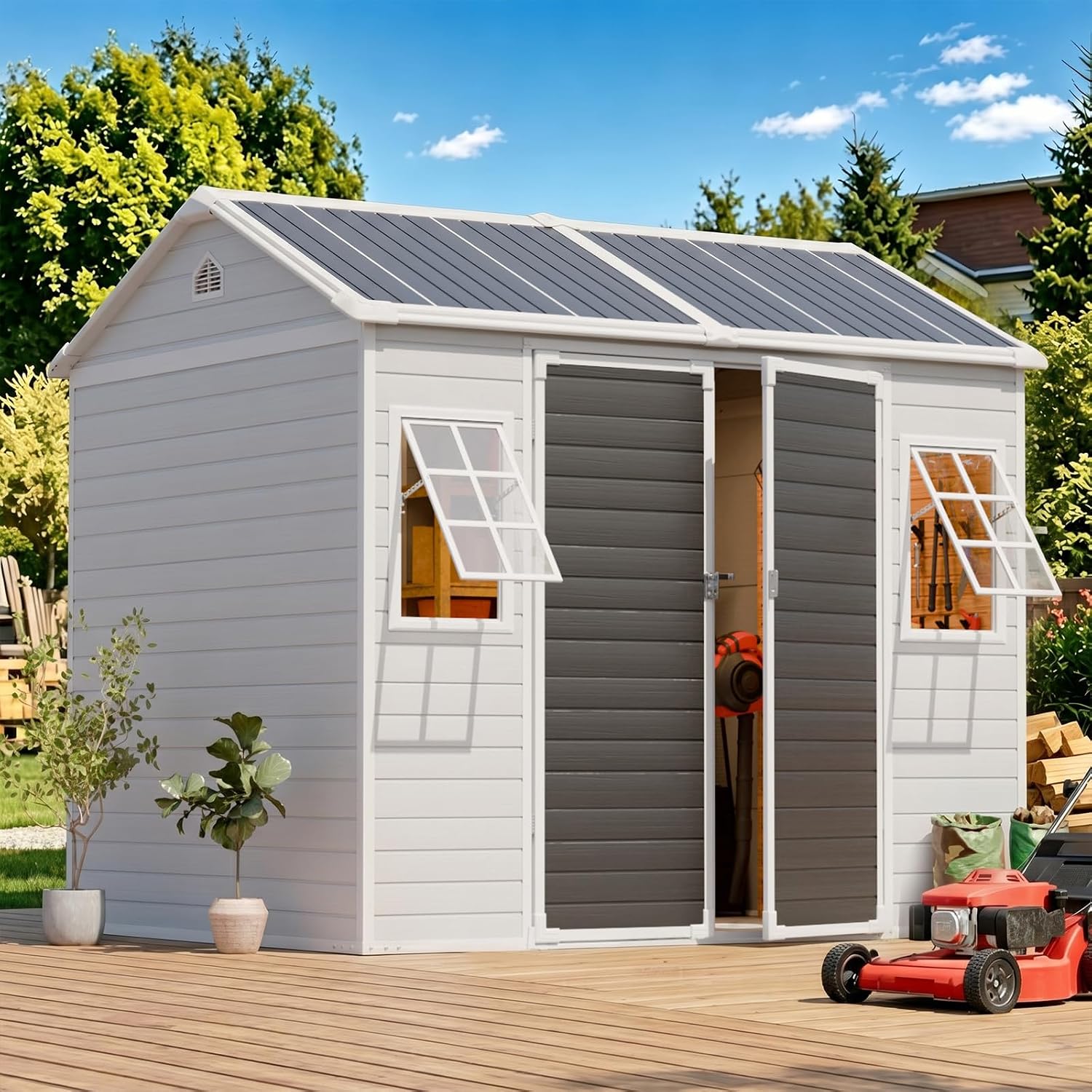 8x6 FT Resin Shed with Floor 1 - Gardening Tools Storage review and price