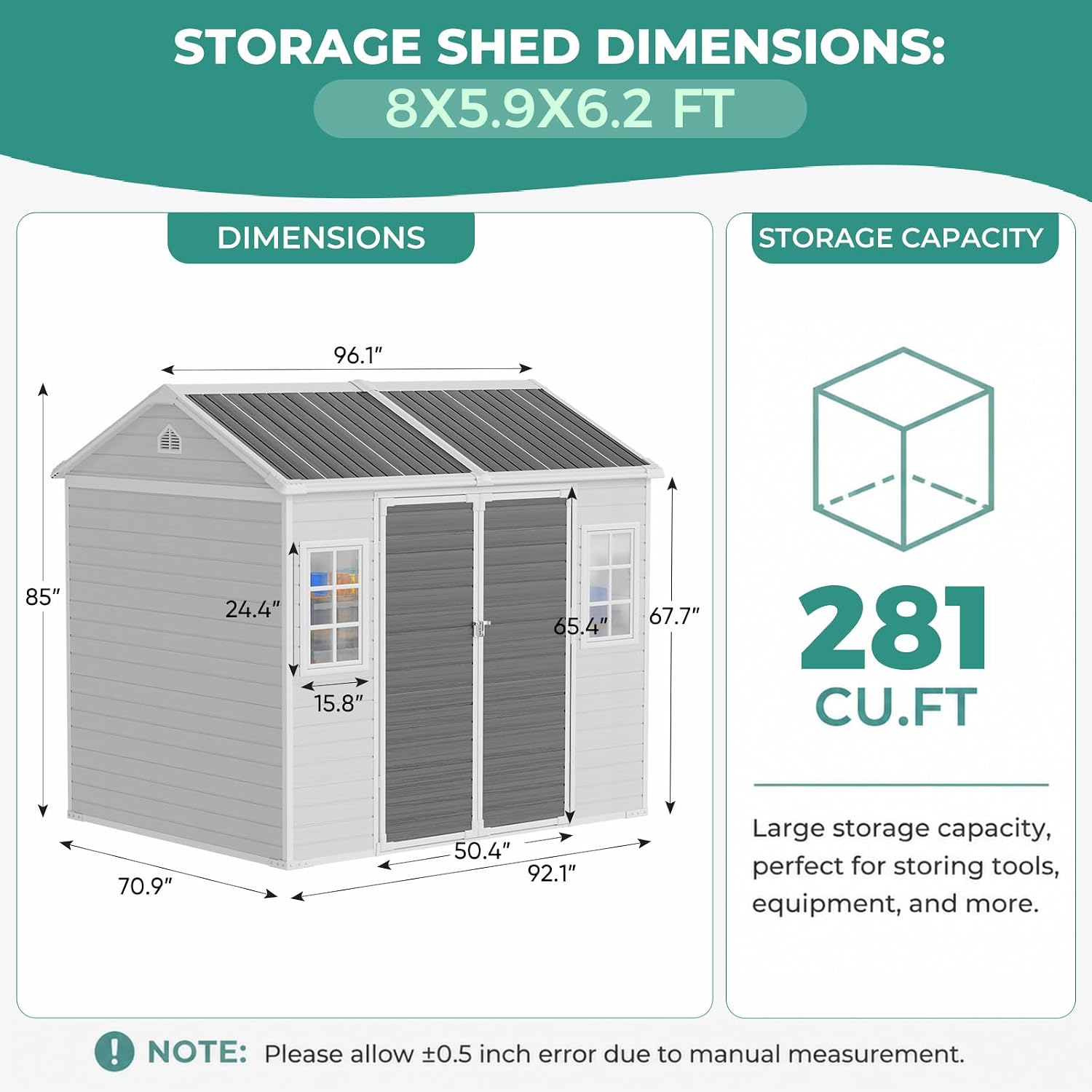 8x6 FT Resin Shed with Floor 1 - Gardening Tools Storage review and price