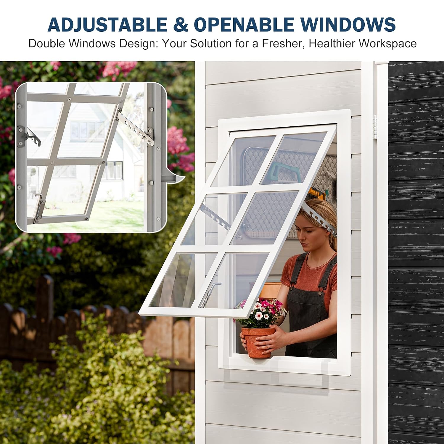 Resin Storage Shed w/Floor & O - Gardening Tools Storage review and price