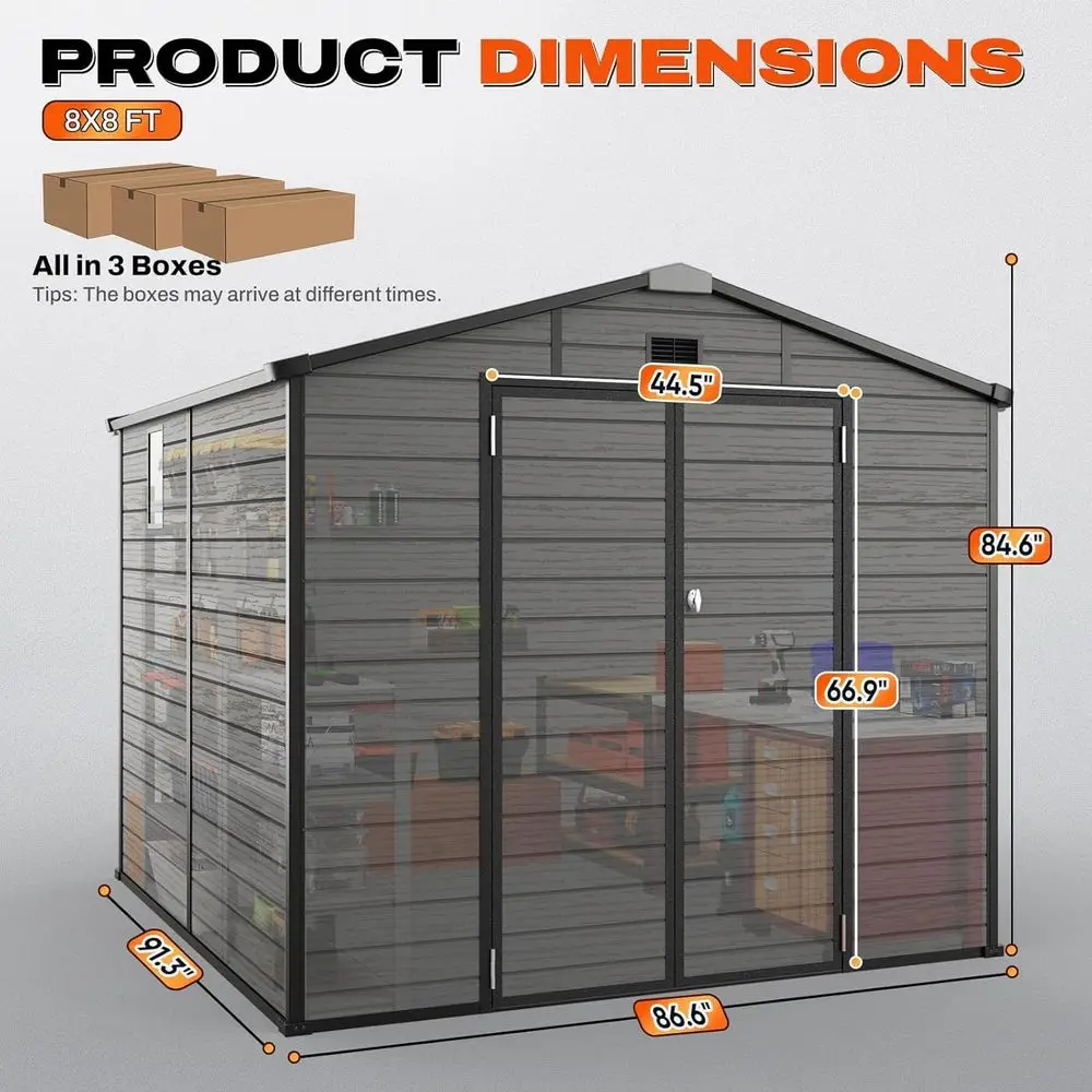 8x8 Outdoor Storage Shed with  - Gardening Tools Storage review and price