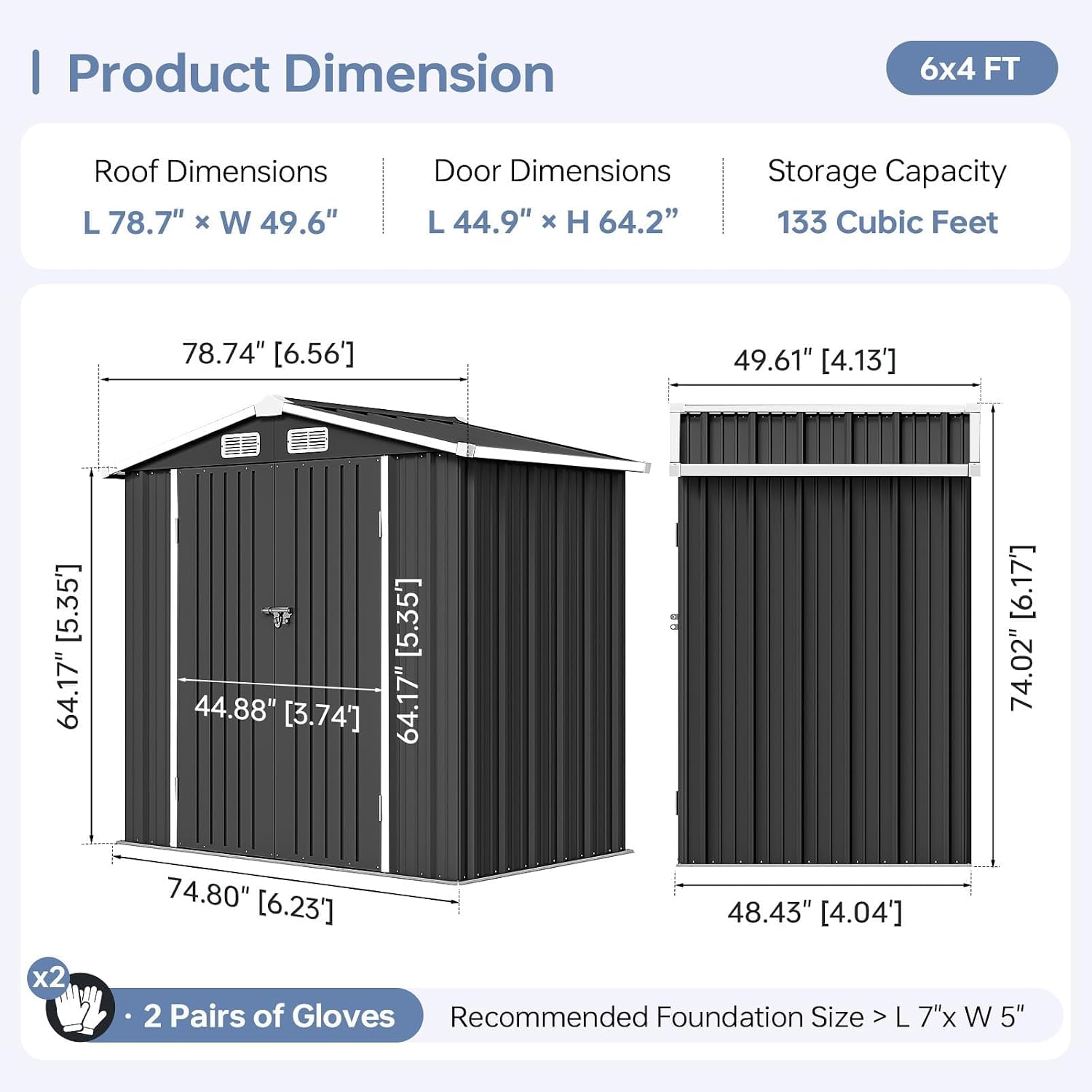 6x4FT Outdoor Storage Shed Wat - Gardening Tools Storage review and price