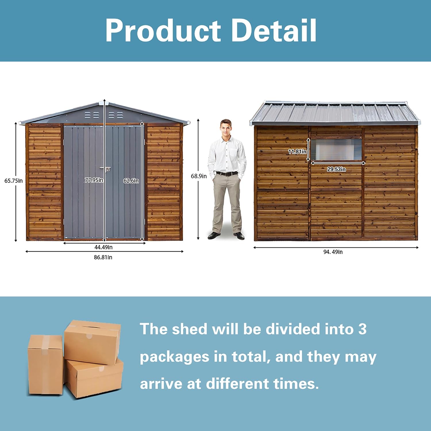 8x8 FT Outdoor Wood & Metal St - Gardening Tools Storage review and price