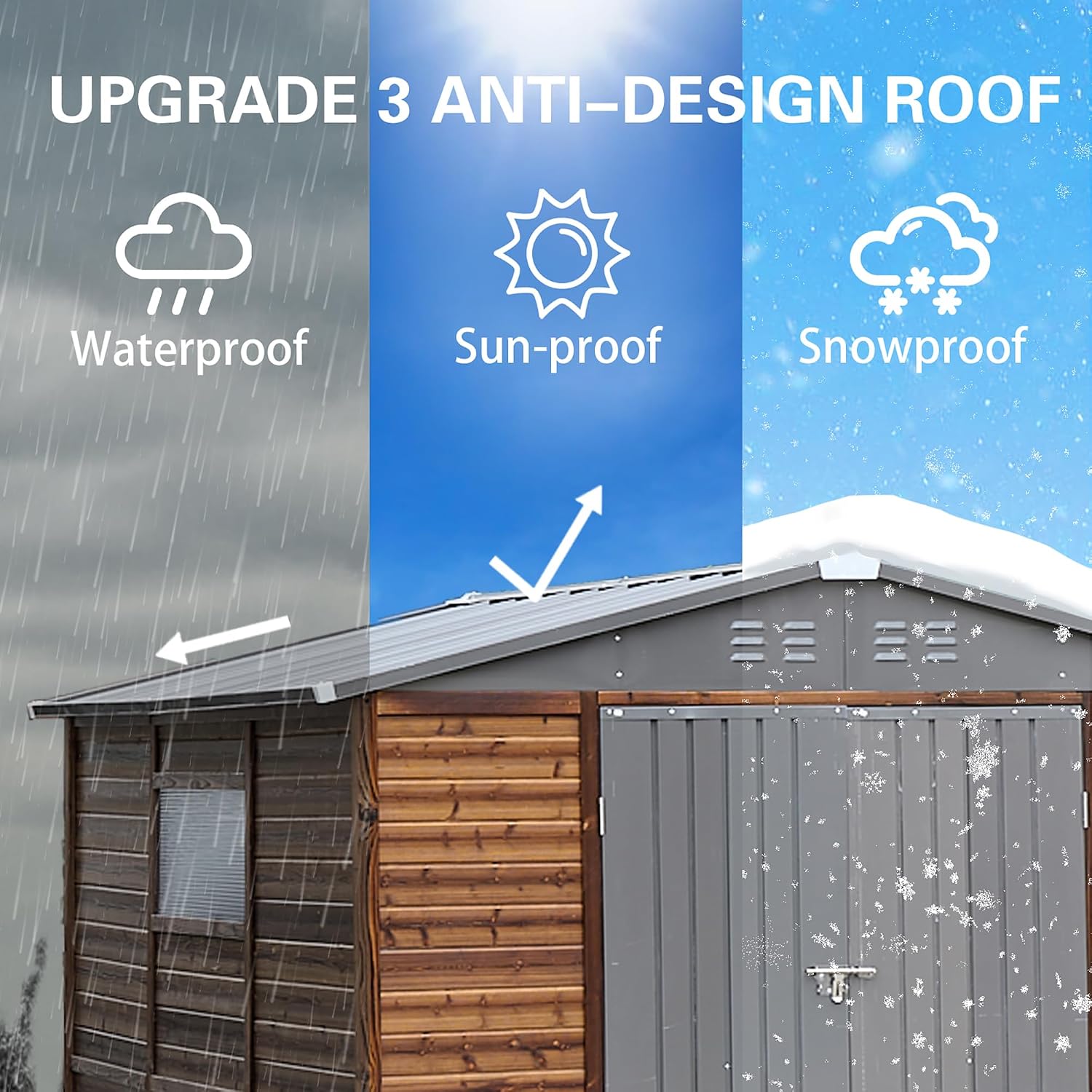 8x8 FT Outdoor Wood & Metal St - Gardening Tools Storage review and price
