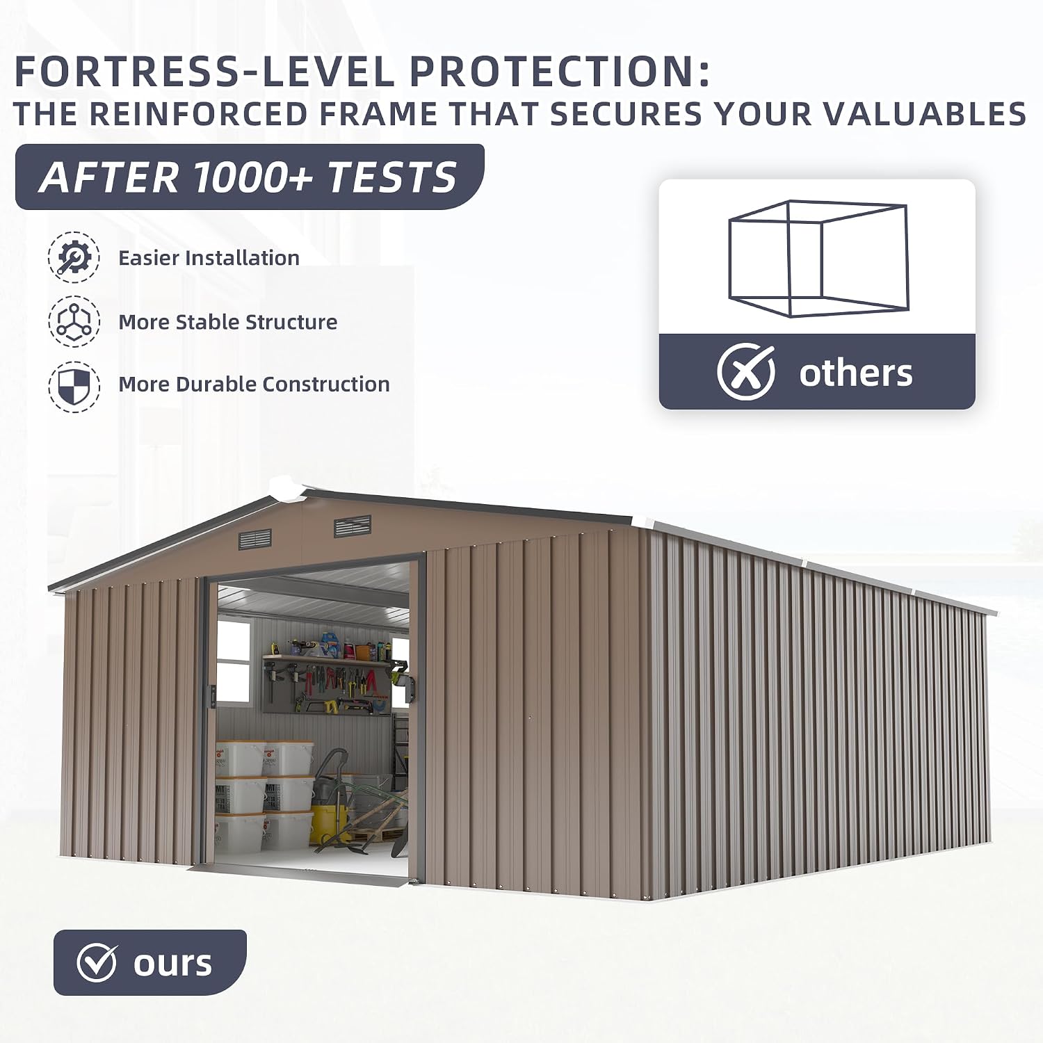 10x12 FT Outdoor Metal Storage - Gardening Tools Storage review and price