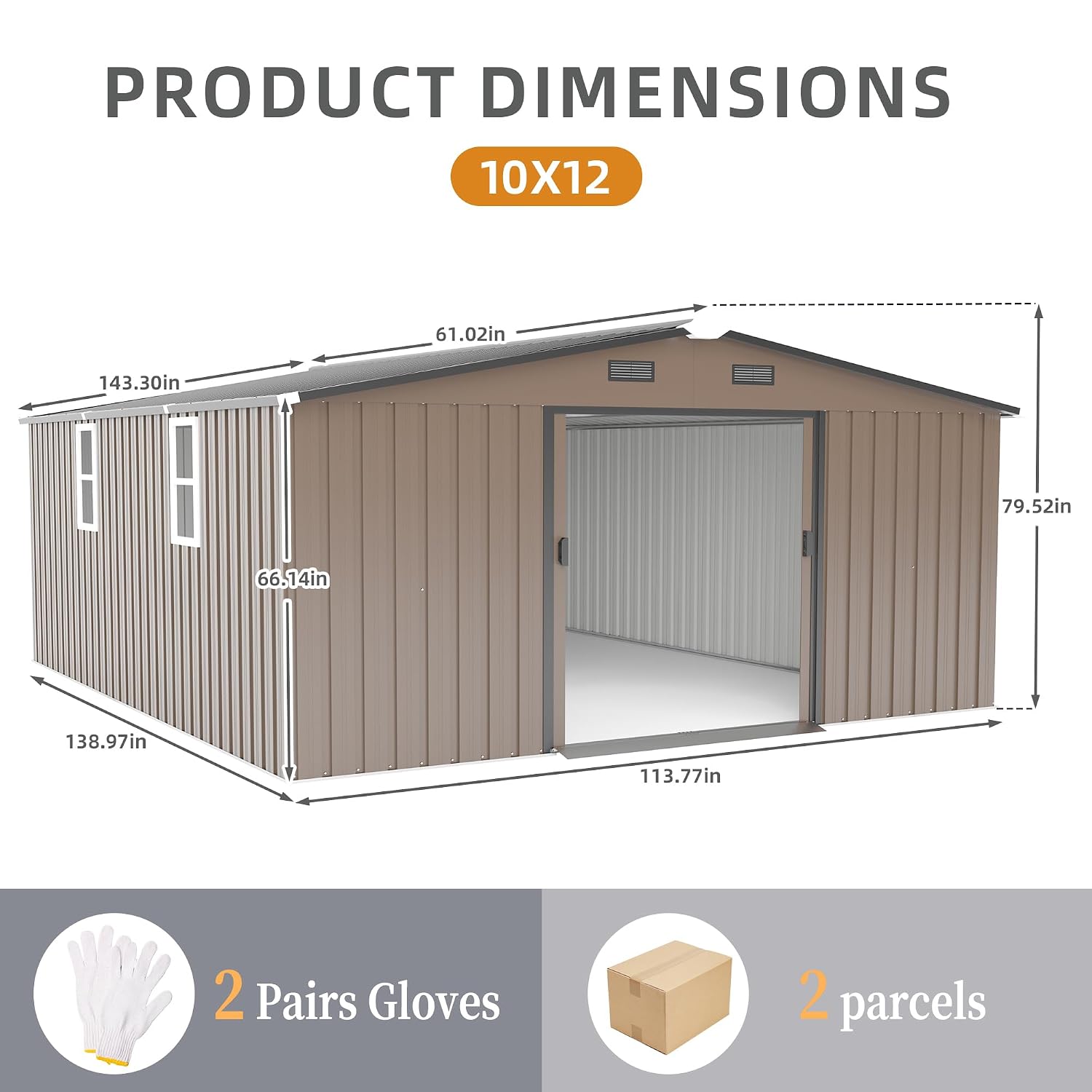 10x12 FT Outdoor Metal Storage - Gardening Tools Storage review and price
