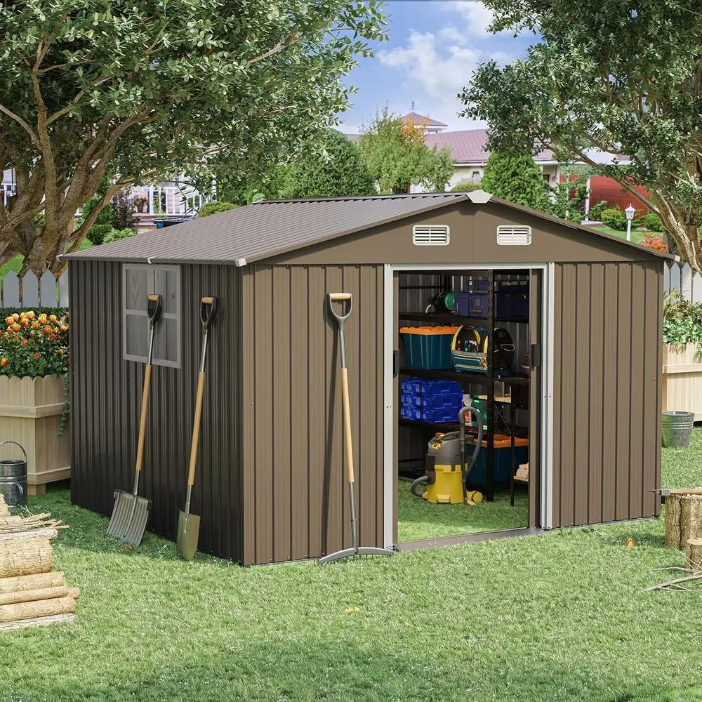 10T x 8T Outdoor Metal Storage - Gardening Tools Storage review and price