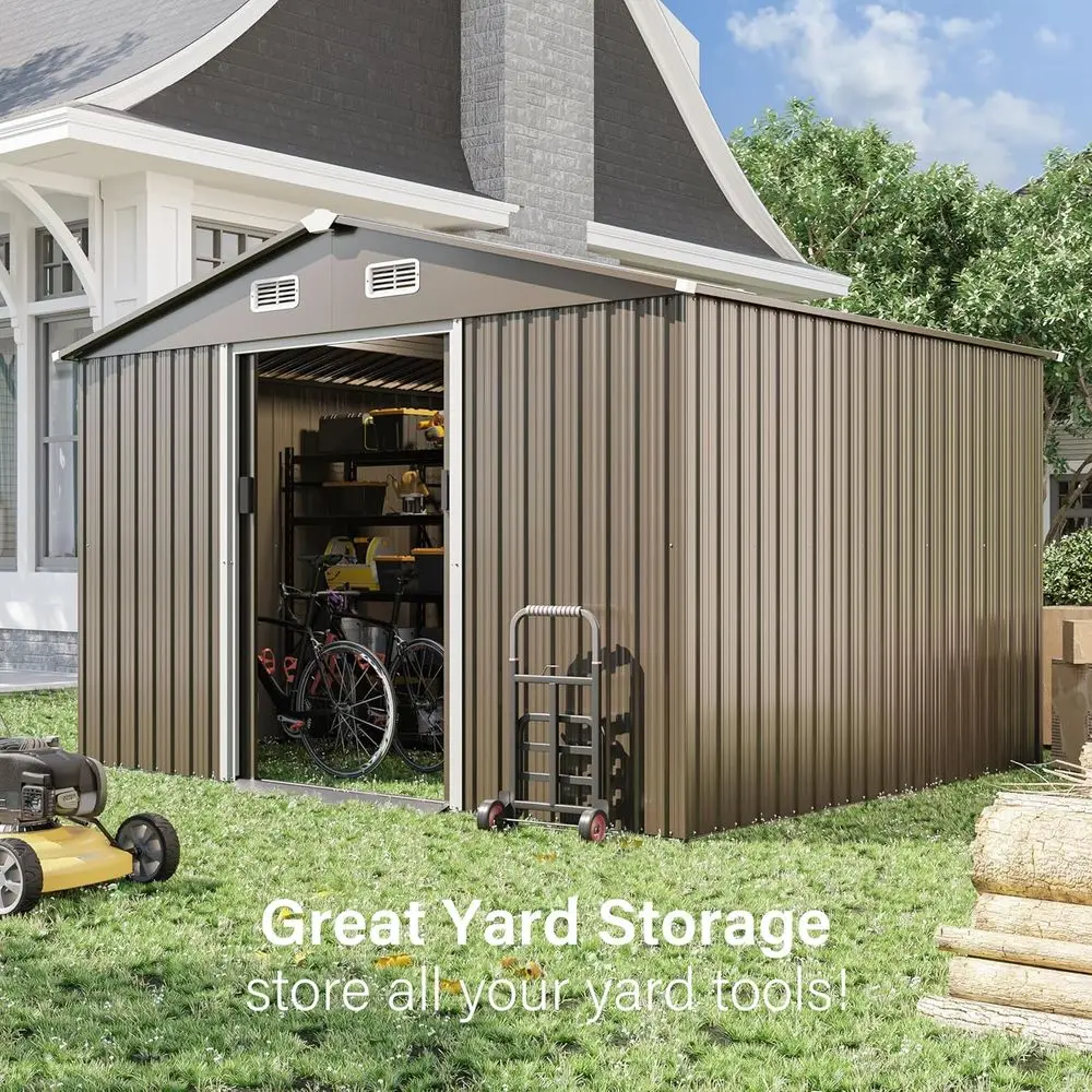 10T x 8T Outdoor Metal Storage - Gardening Tools Storage review and price