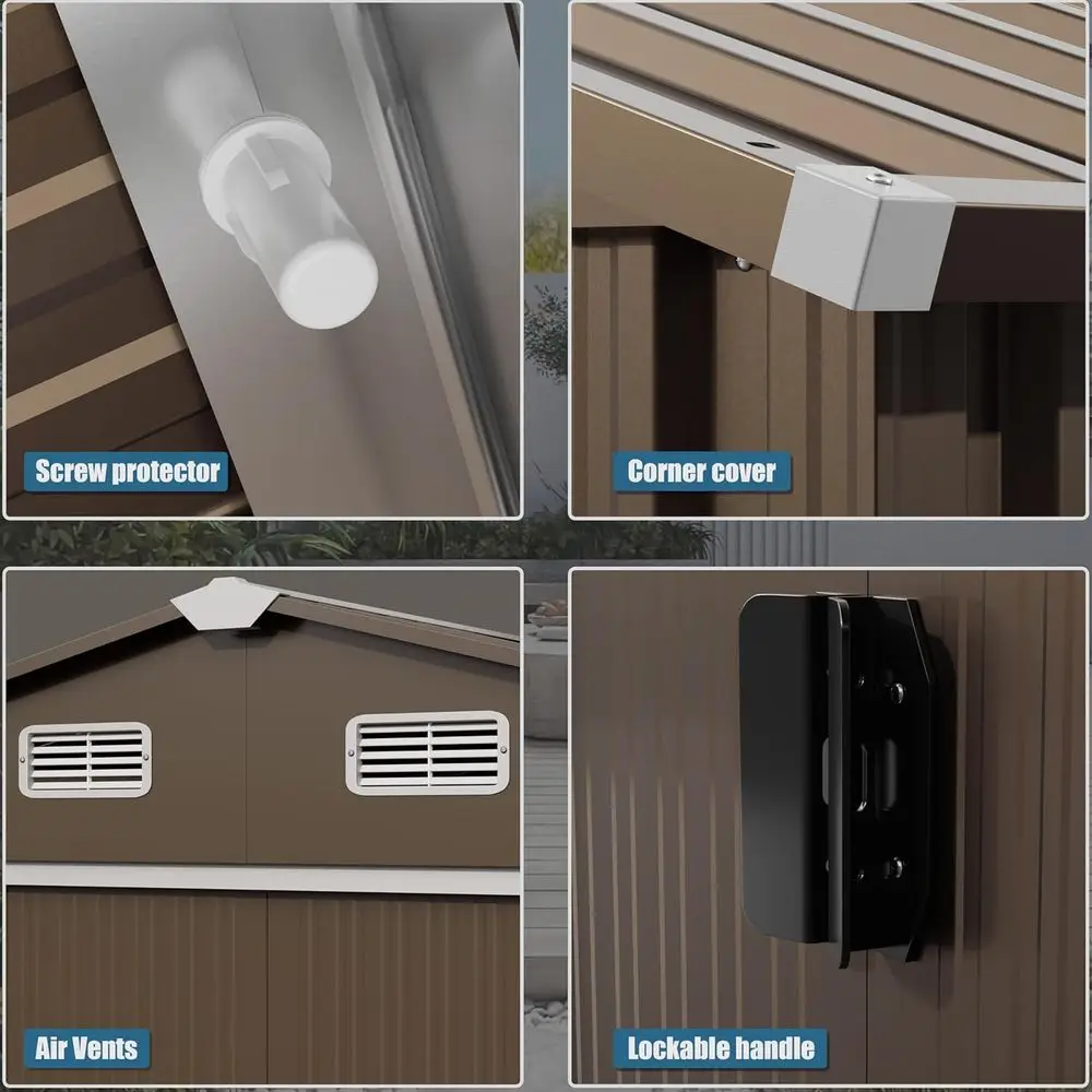 10T x 8T Outdoor Metal Storage - Gardening Tools Storage review and price