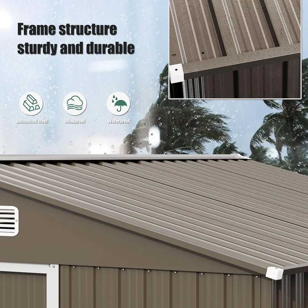 10T x 8T Outdoor Metal Storage - Gardening Tools Storage review and price