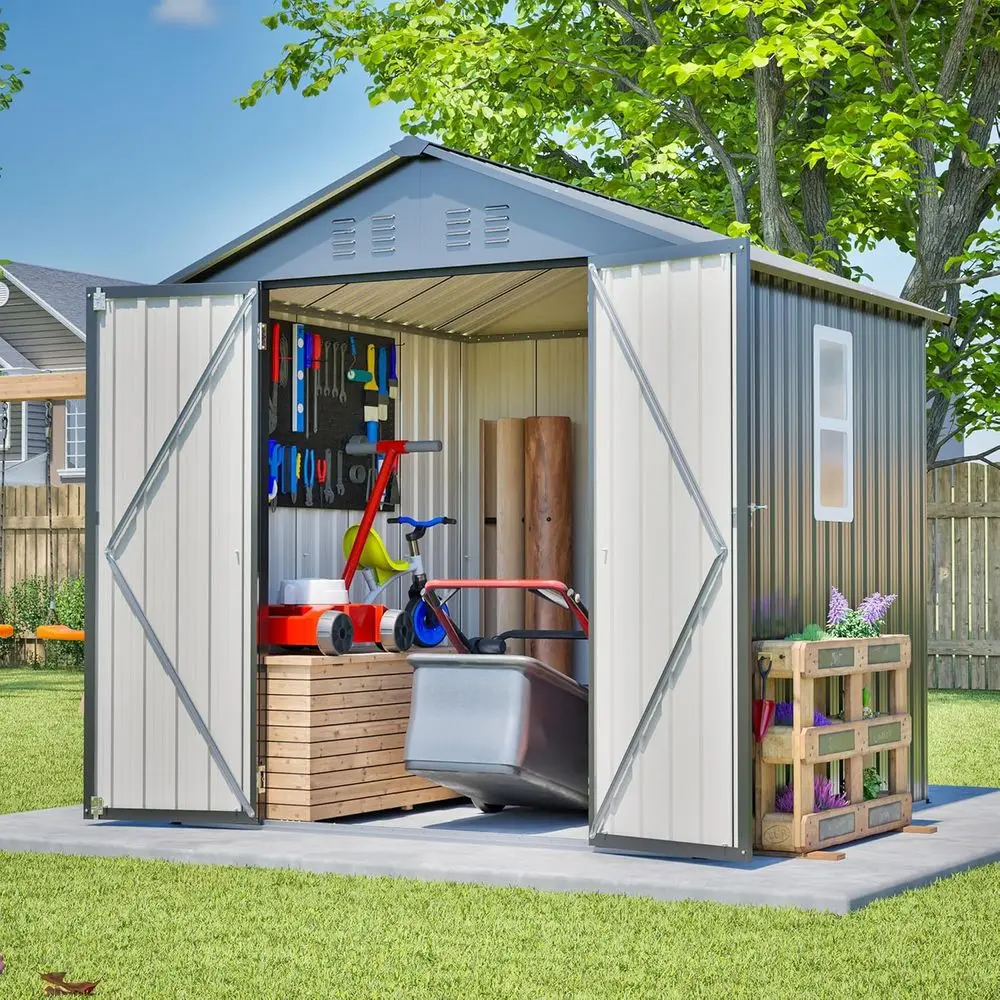 6x6 Galvanized Steel Outdoor S - Gardening Tools Storage review and price