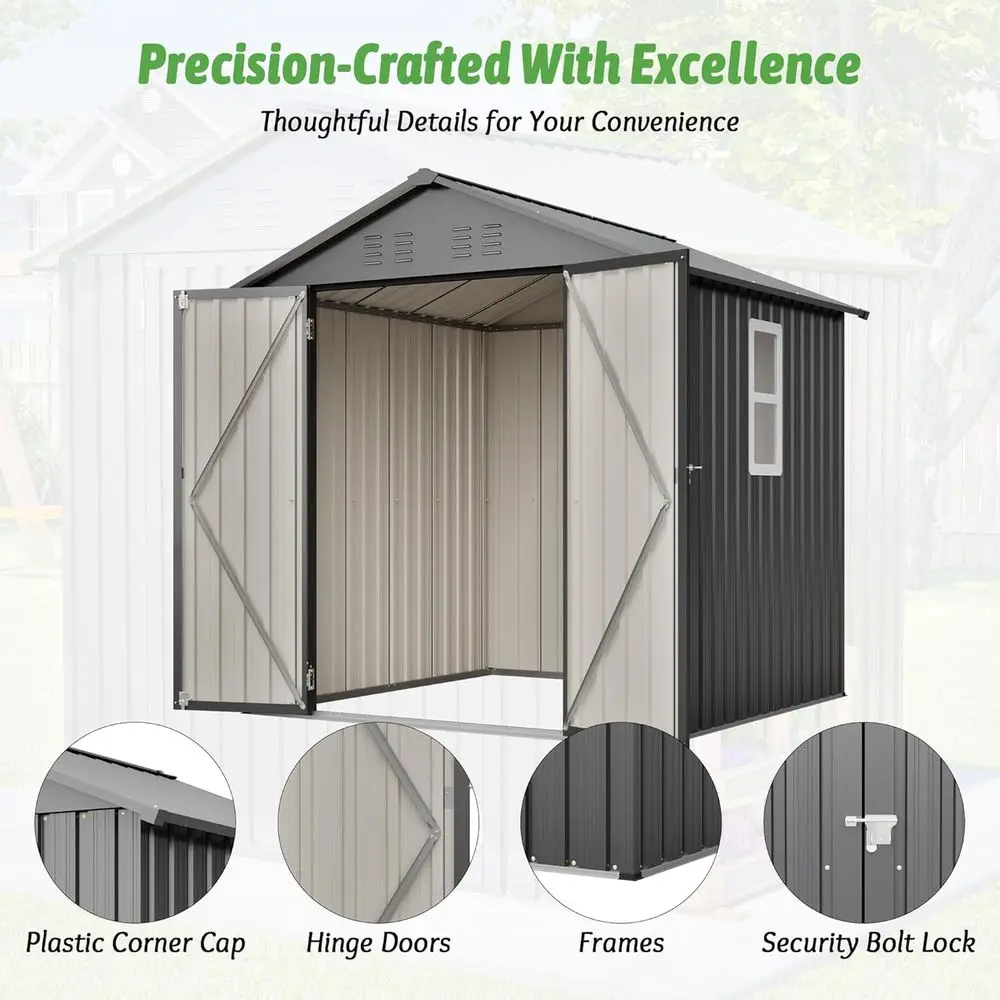 6x6 Galvanized Steel Outdoor S - Gardening Tools Storage review and price