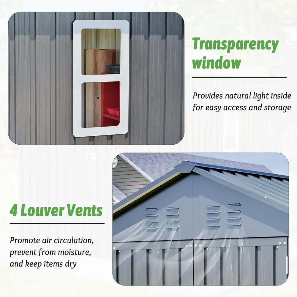 6x6 Galvanized Steel Outdoor S - Gardening Tools Storage review and price