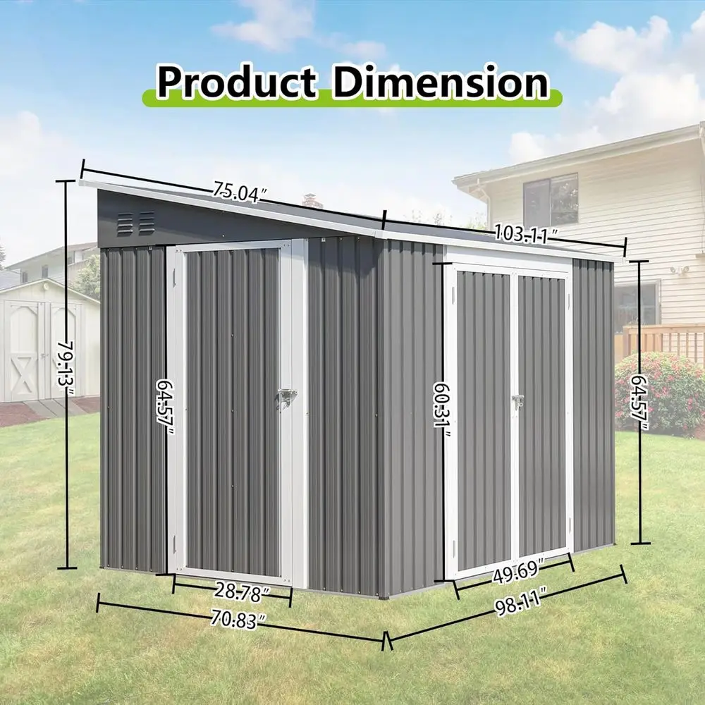 8ft x 6ft Outdoor Metal Storag - Gardening Tools Storage review and price