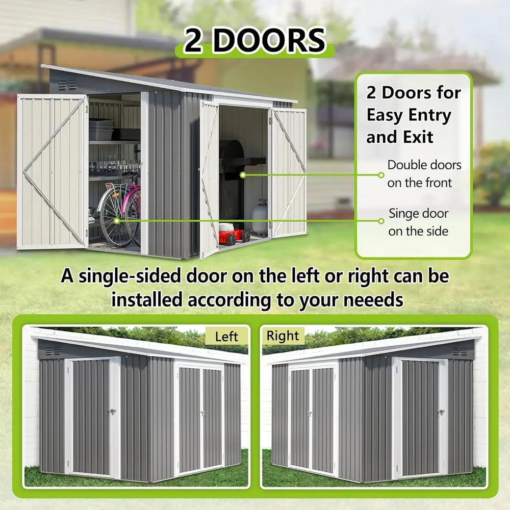 8ft x 6ft Outdoor Metal Storag - Gardening Tools Storage review and price